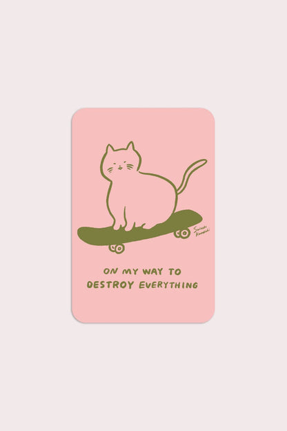Sk8 Cat Sticker · Stay Home Club