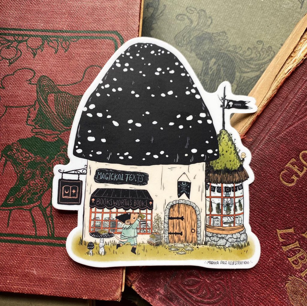Booksworth's Books Sticker · Marika Paz Illustration