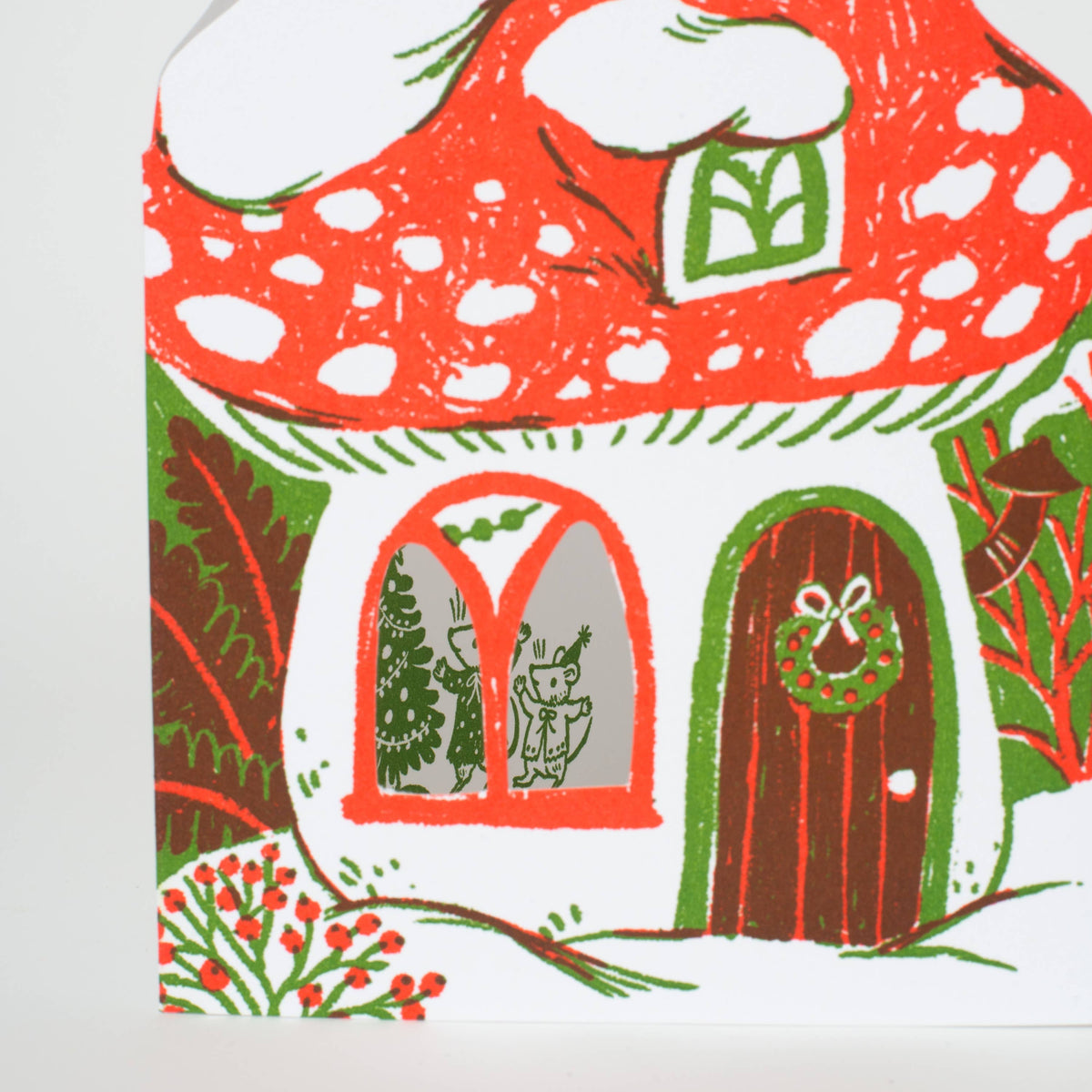 Merry Mushroom House Letterpress Holiday Greeting Card · Phoebe Wahl & Egg Press