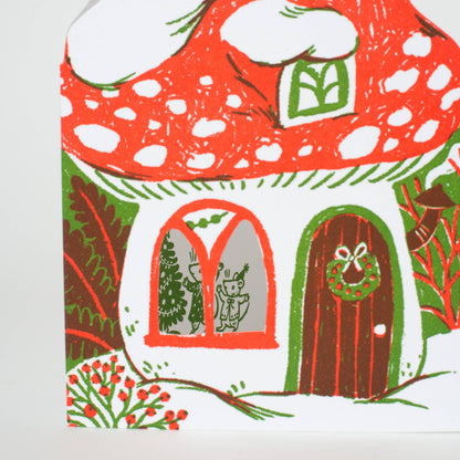 Merry Mushroom House Letterpress Holiday Greeting Card · Phoebe Wahl & Egg Press