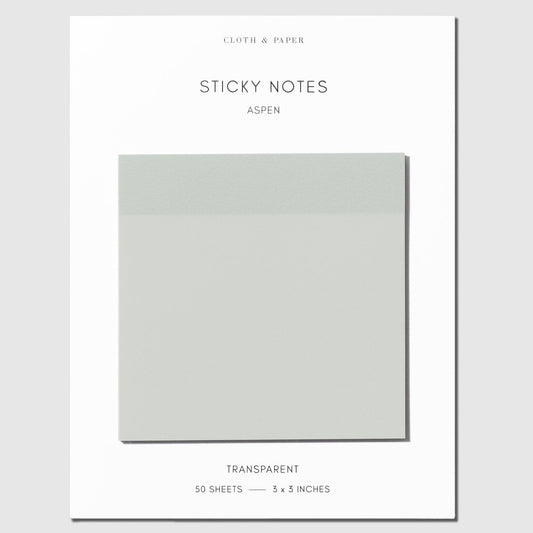 Transparent Aspen Sticky Notes · Cloth & Paper