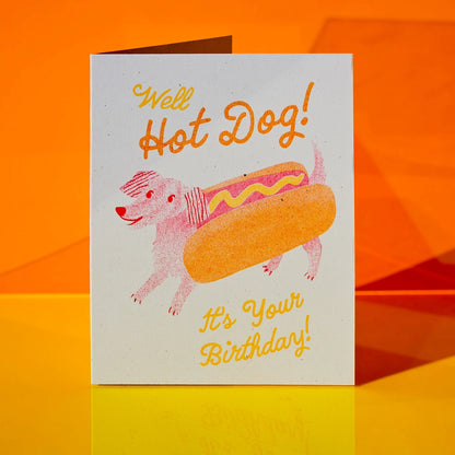 Hot Dog Risograph Birthday Card · Bromstad Printing Co.