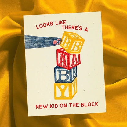 New Kid On the Block Risograph Baby Card · Bromstad Printing Co.