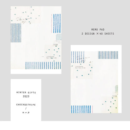 Check & Stripe Memo Pad · Yohaku