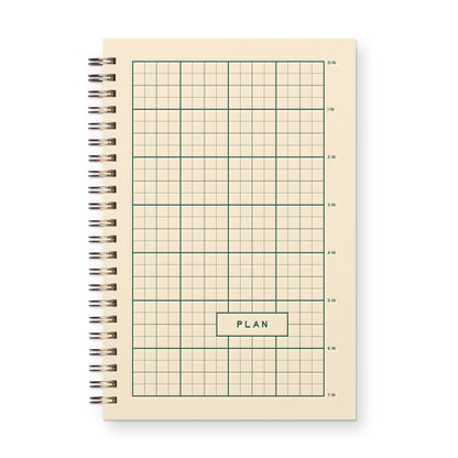 French Vanilla & Dark Green Ruler Grid Undated Weekly Planner · Ruff House Print Shop