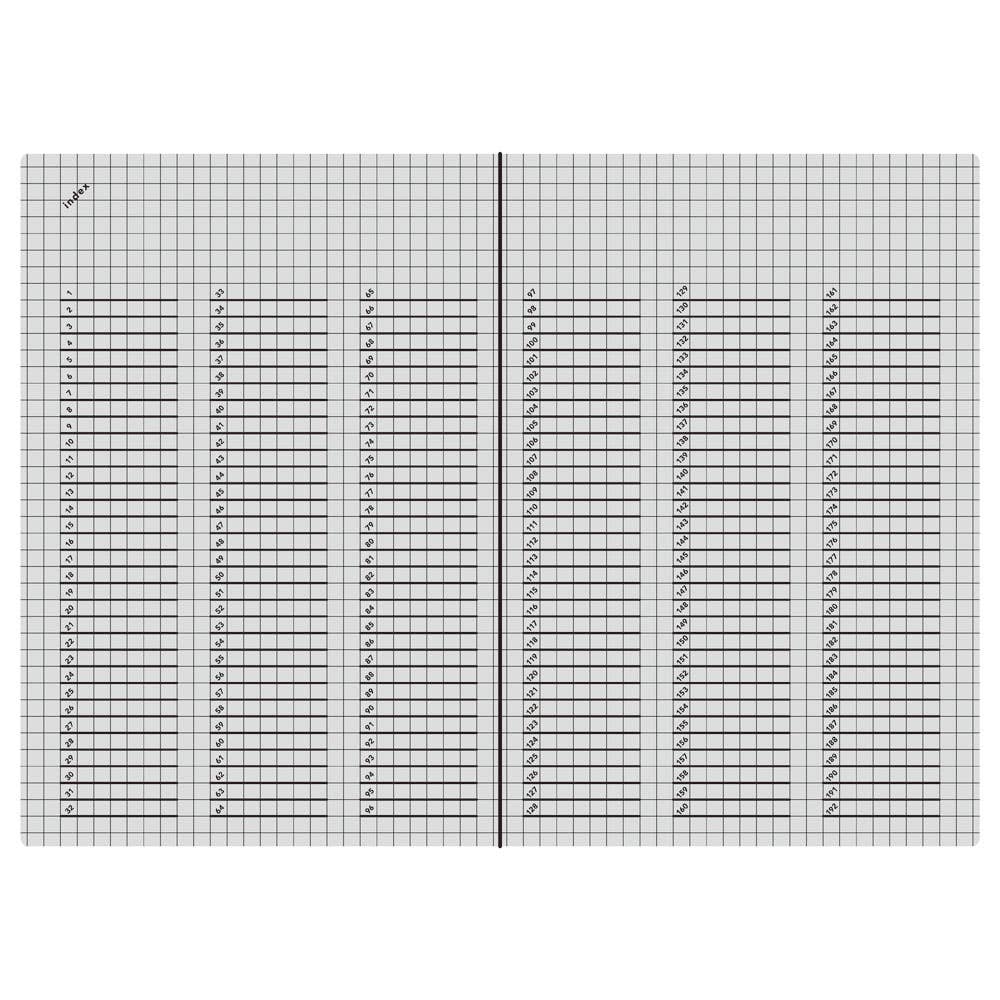 Isshoni. NoteBook Number A5 Grid : Black・Daigo