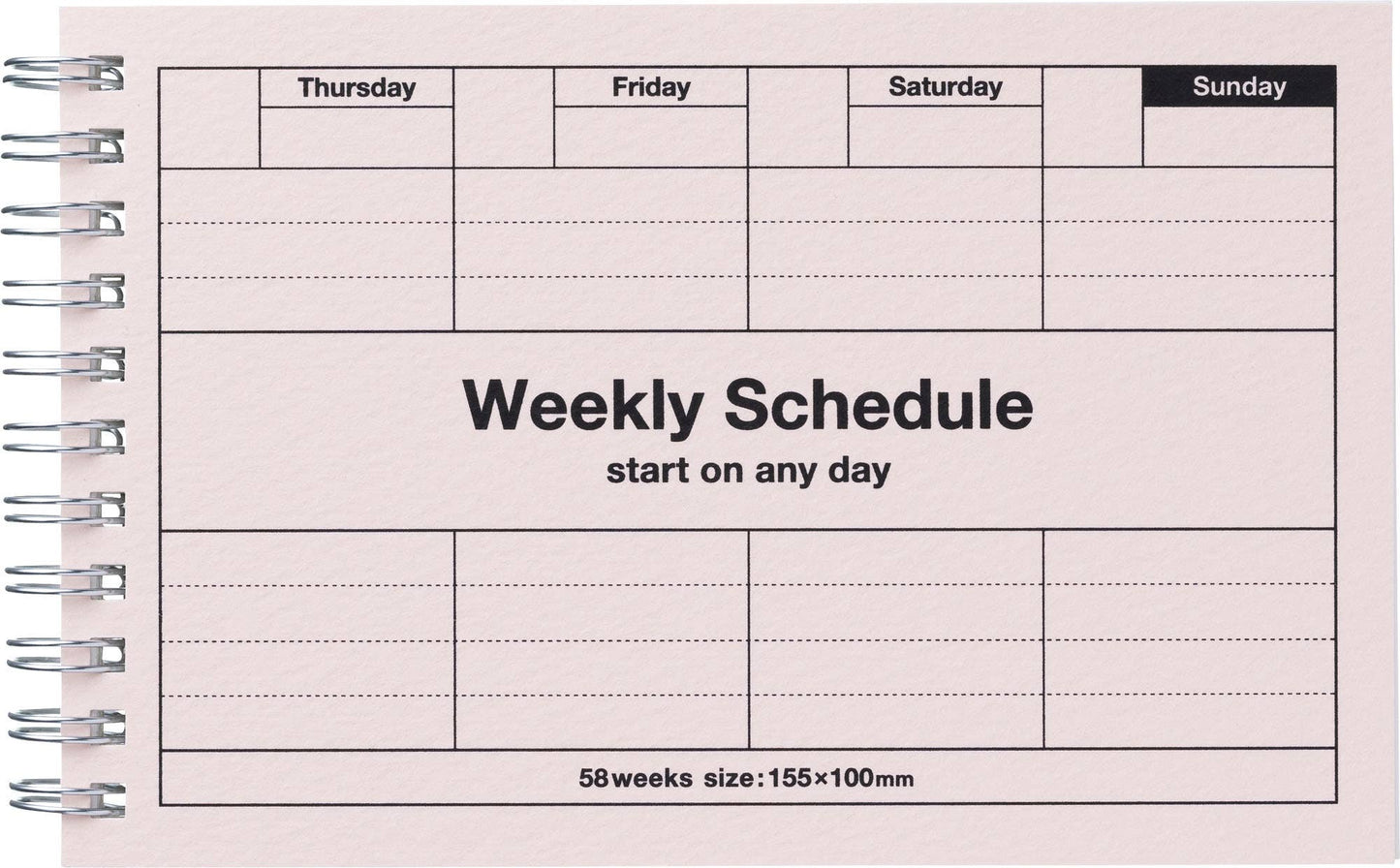 Mark's Dayfree Weekly Schedule《Light Pink》