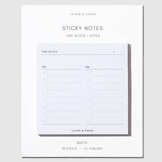 Time Block Sticky Note · Cloth & Paper
