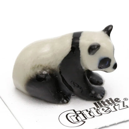 Hua Mei Panda Sitting Porcelain Miniature · Little Critterz