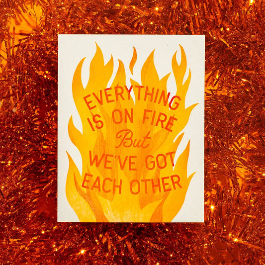 Everything Is On Fire Risograph Card  · Bromstad Printing Co.