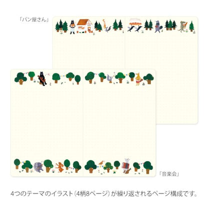 Forest Animal Yuru Log B6 Notebook · Midori