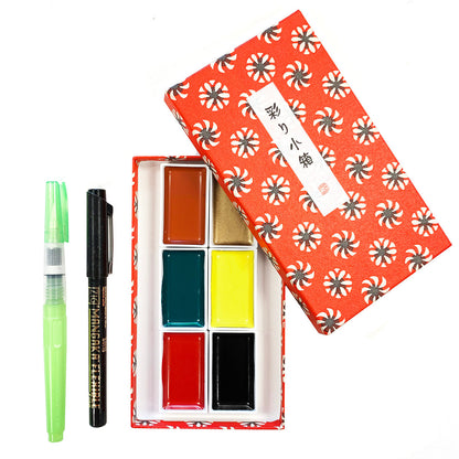 Irodori Kobako Gansai Tambi Watercolor Red Set · ZIG Kuretake