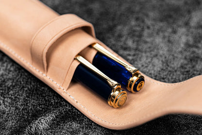 Un-dyed Two Pens Leather Flap Pen Case · Galen Leather Co.