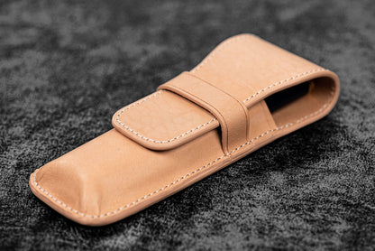 Un-dyed Two Pens Leather Flap Pen Case · Galen Leather Co.