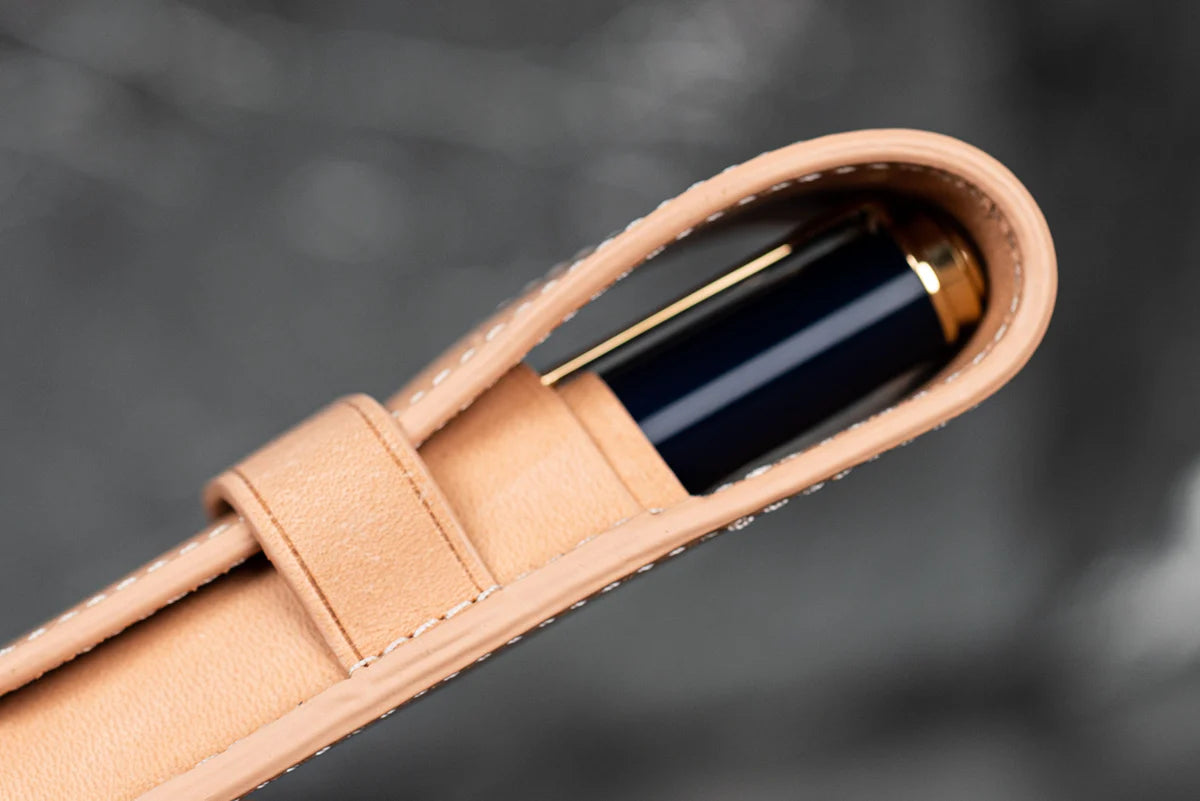 Un-dyed Two Pens Leather Flap Pen Case · Galen Leather Co.