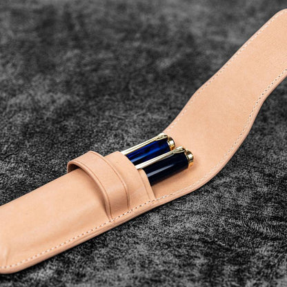 Un-dyed Two Pens Leather Flap Pen Case · Galen Leather Co.