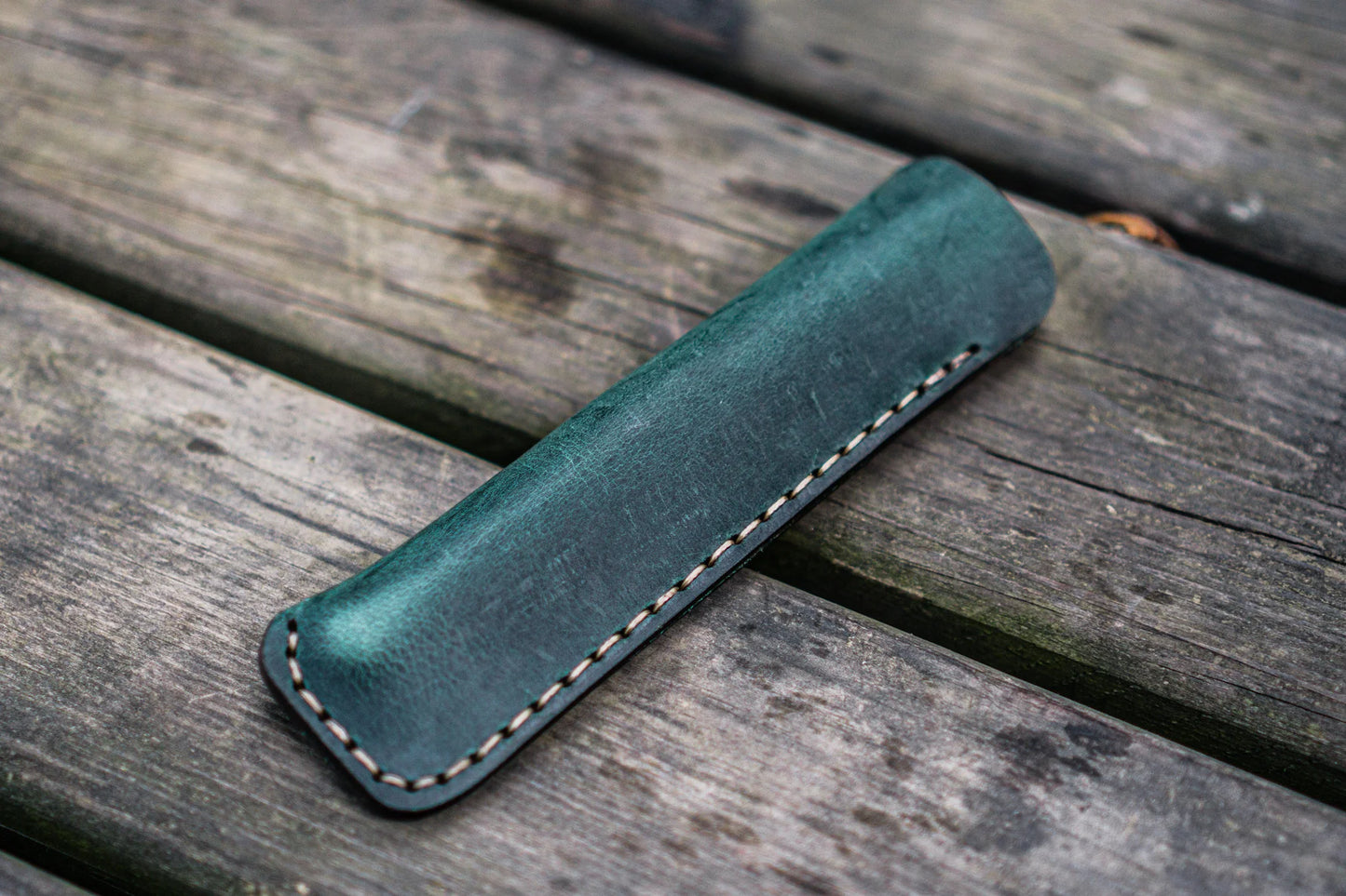 Forest Green Leather Single Pen Sleeve · Galen Leather Co.