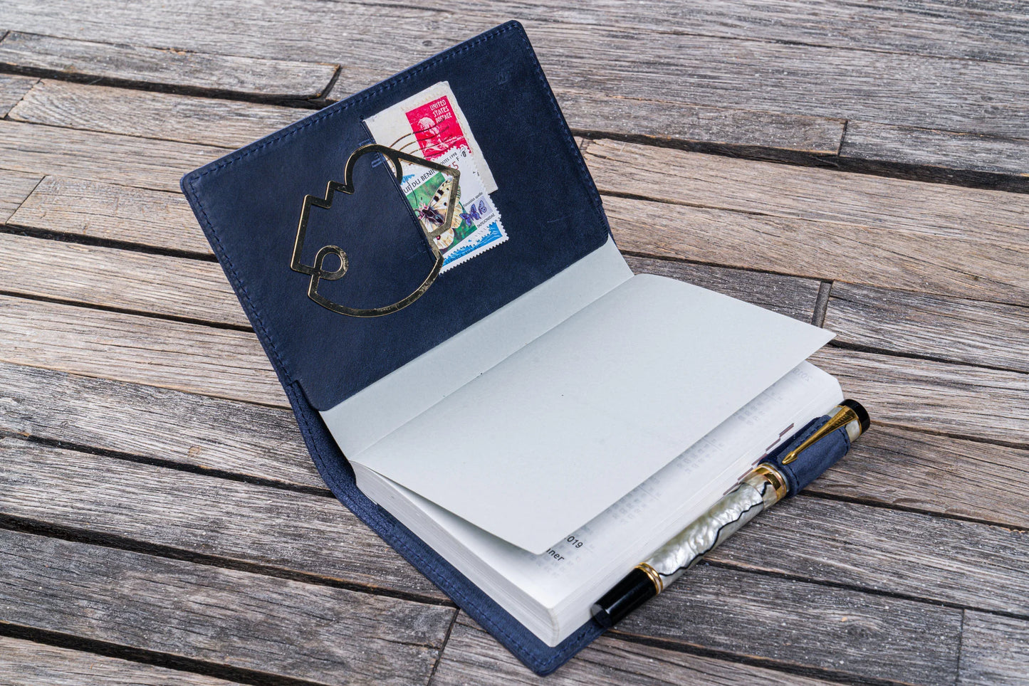 Blue A6 Slim Leather Notebook Cover · Galen Leather Co.