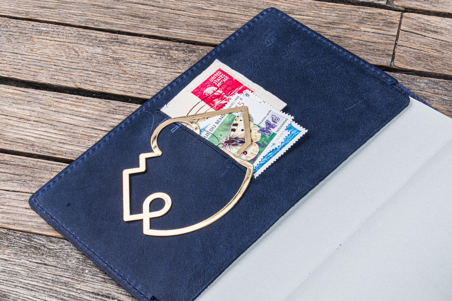 Blue A6 Slim Leather Notebook Cover · Galen Leather Co.
