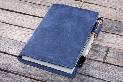 Blue A6 Slim Leather Notebook Cover · Galen Leather Co.