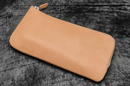Un-dyed 4 Slots Leather Zippered Pen Pouch · Galen Leather Co.