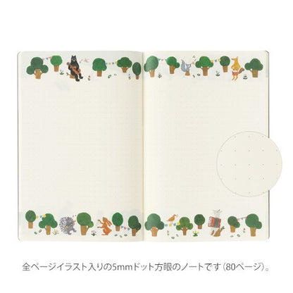Forest Animal Yuru Log B6 Notebook · Midori