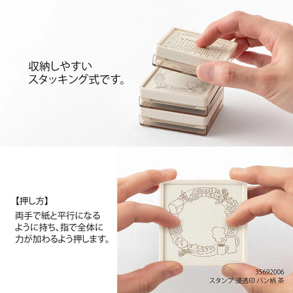 Memo Soft Color Pre-Inked Paintable Stamp · Midori