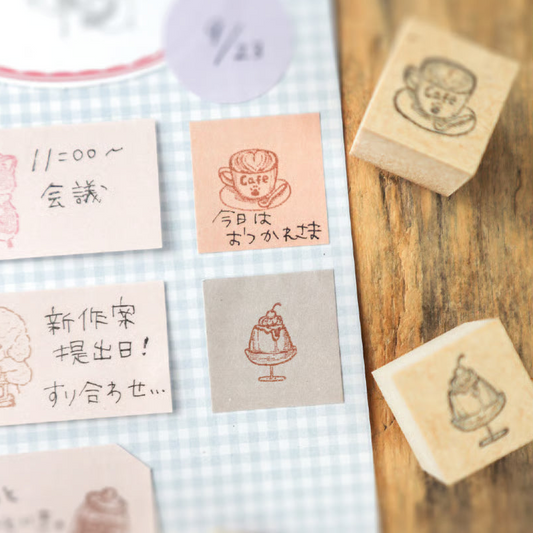 Cafe Sweets Wooden Stamps・Keibunsha & meriBUN