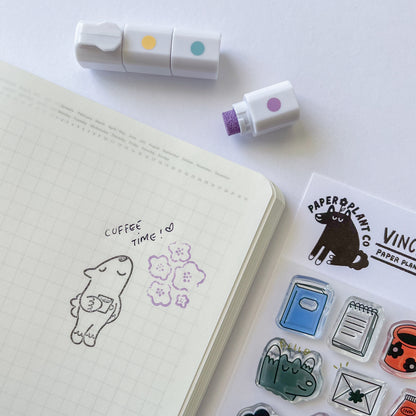 Vincent's Plants & Coffee Clear Stamps · Paper Plant Co x Sakuralala