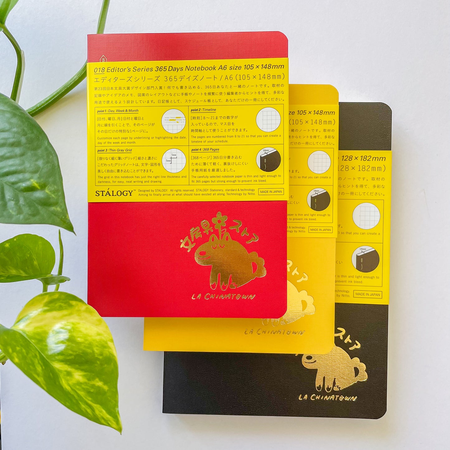 Stalogy 365 Days Grid Notebook B6 Black Bungu Vincent