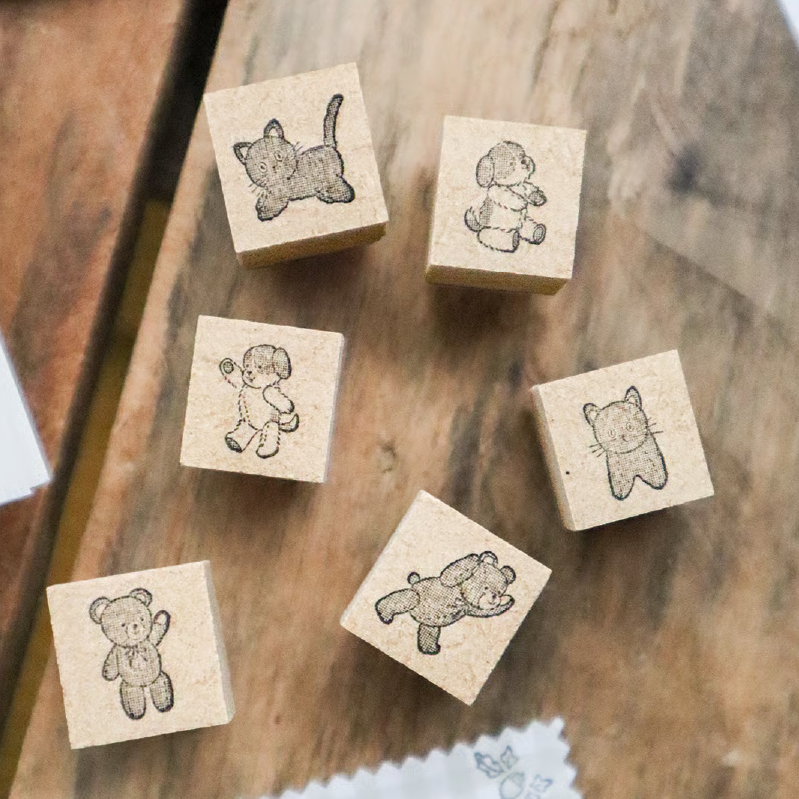 Stuffed Animal Wooden Stamps・Keibunsha & meriBUN