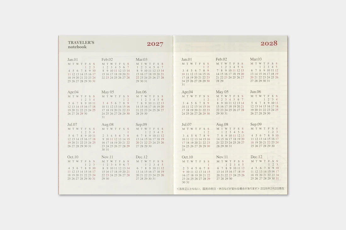 2027 TRAVELER'S Diary Weekly (Passport Size)