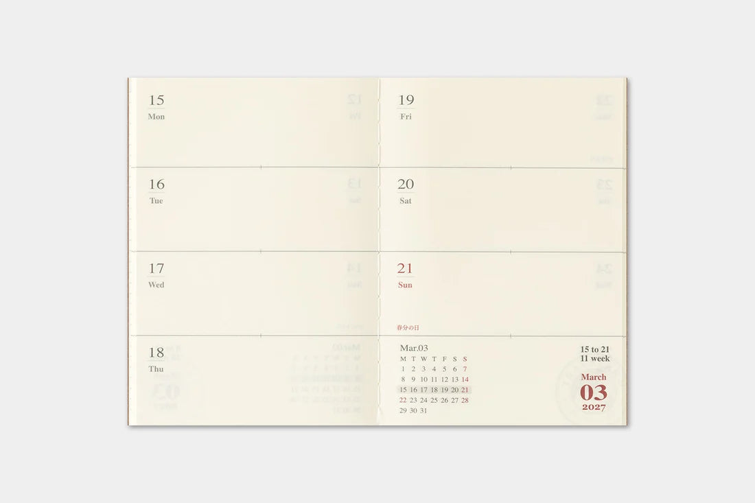 2027 TRAVELER'S Diary Weekly (Passport Size)