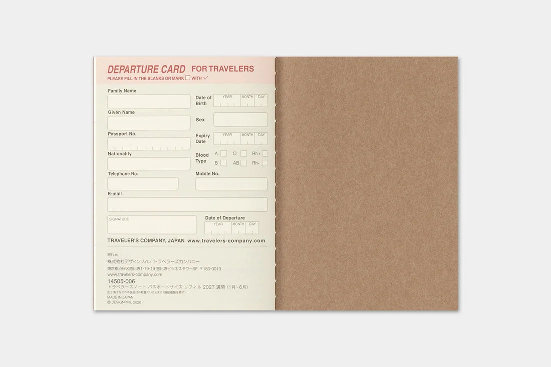 2027 TRAVELER'S Diary Weekly (Passport Size)