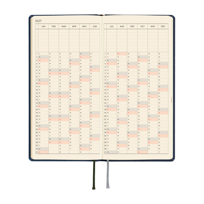 2027 Hobonichi Weeks Colors: Midnight Blue《ENG/Tall & Slim/Jan start》