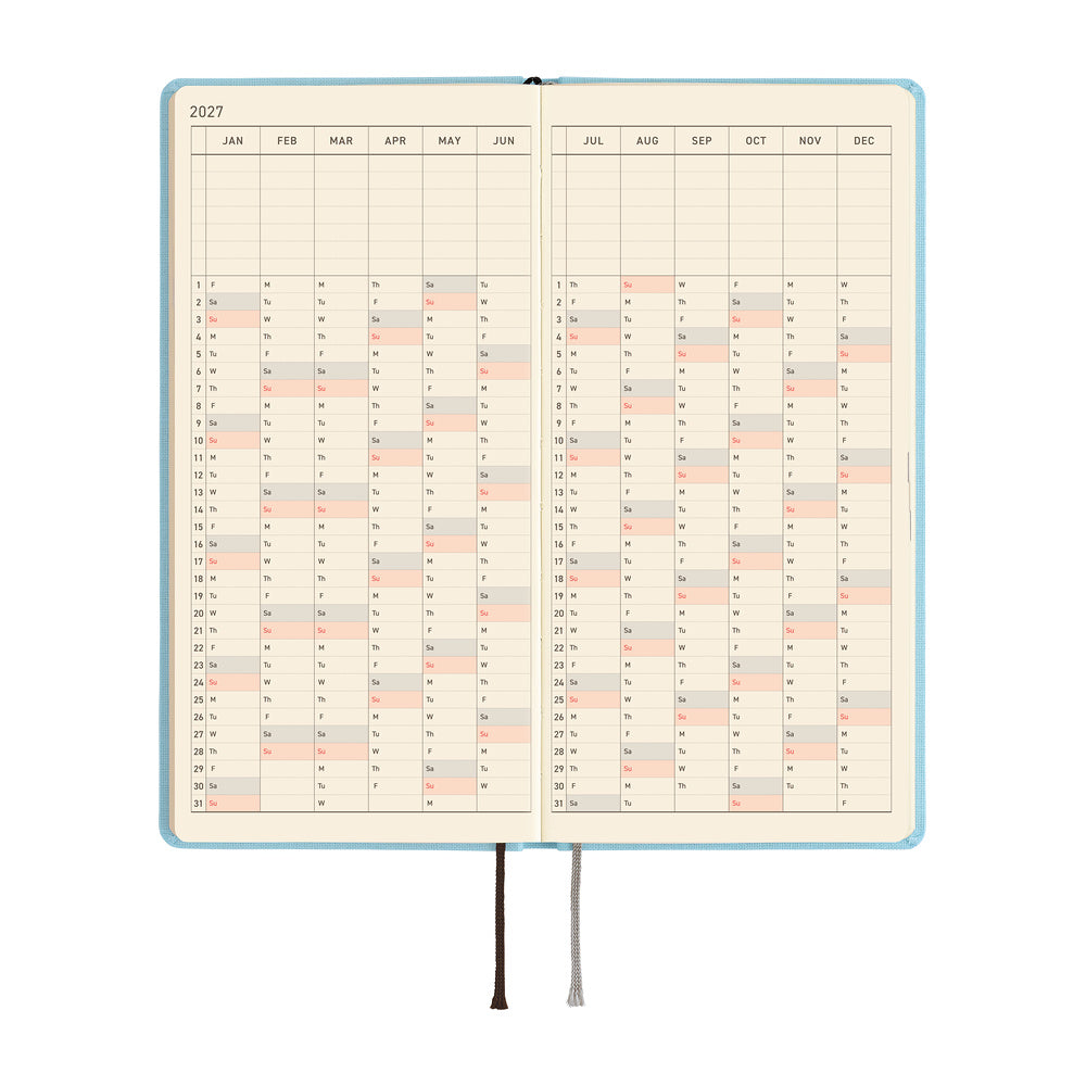 2027 Hobonichi Weeks Colors: Sea Glass《ENG/Tall & Slim/Jan start》