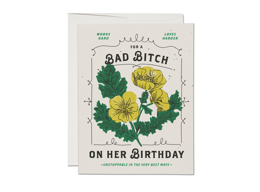 Bad Bitch Birthday Greeting Card · Red Cap Cards