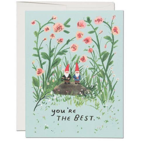 You're the Best Garden Gnomes Friendship Card · Red Cap Cards