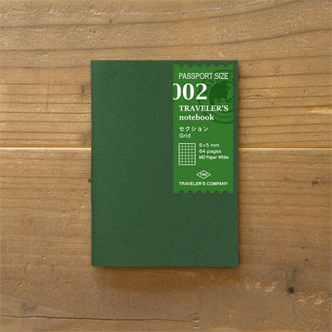 TRAVELER'S Notebook 002 Grid Notebook《Passport Size》