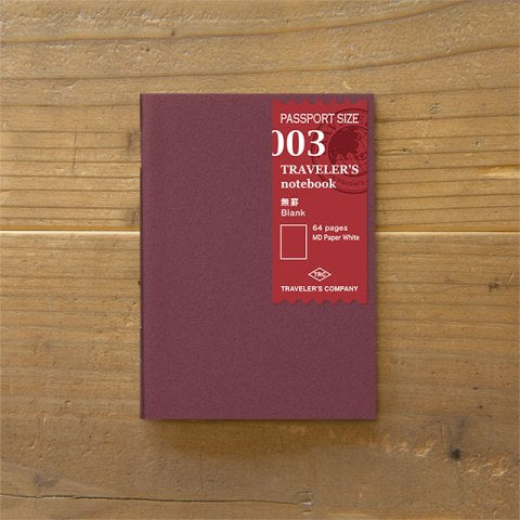 TRAVELER'S Notebook 003 Blank Notebook《Passport Size》
