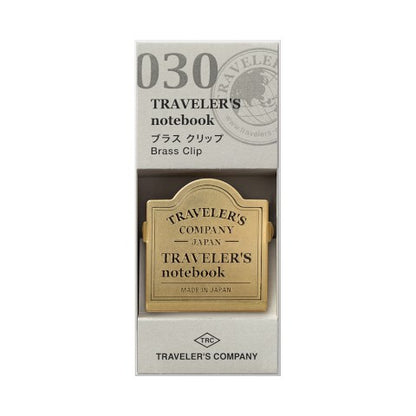 TRAVELER'S Notebook 030 Brass Clip TRC Logo