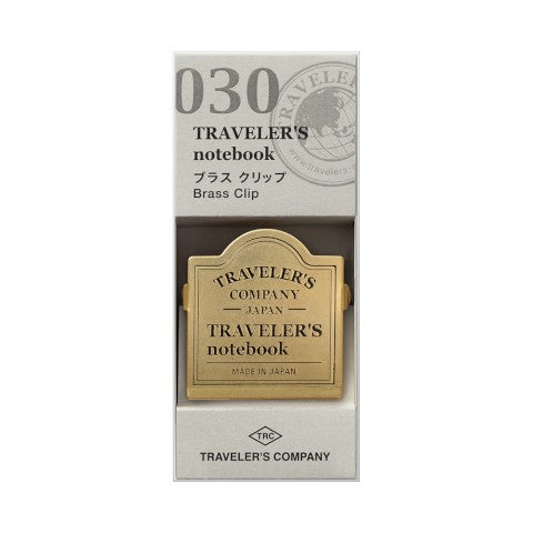 TRAVELER'S Notebook 030 Brass Clip TRC Logo