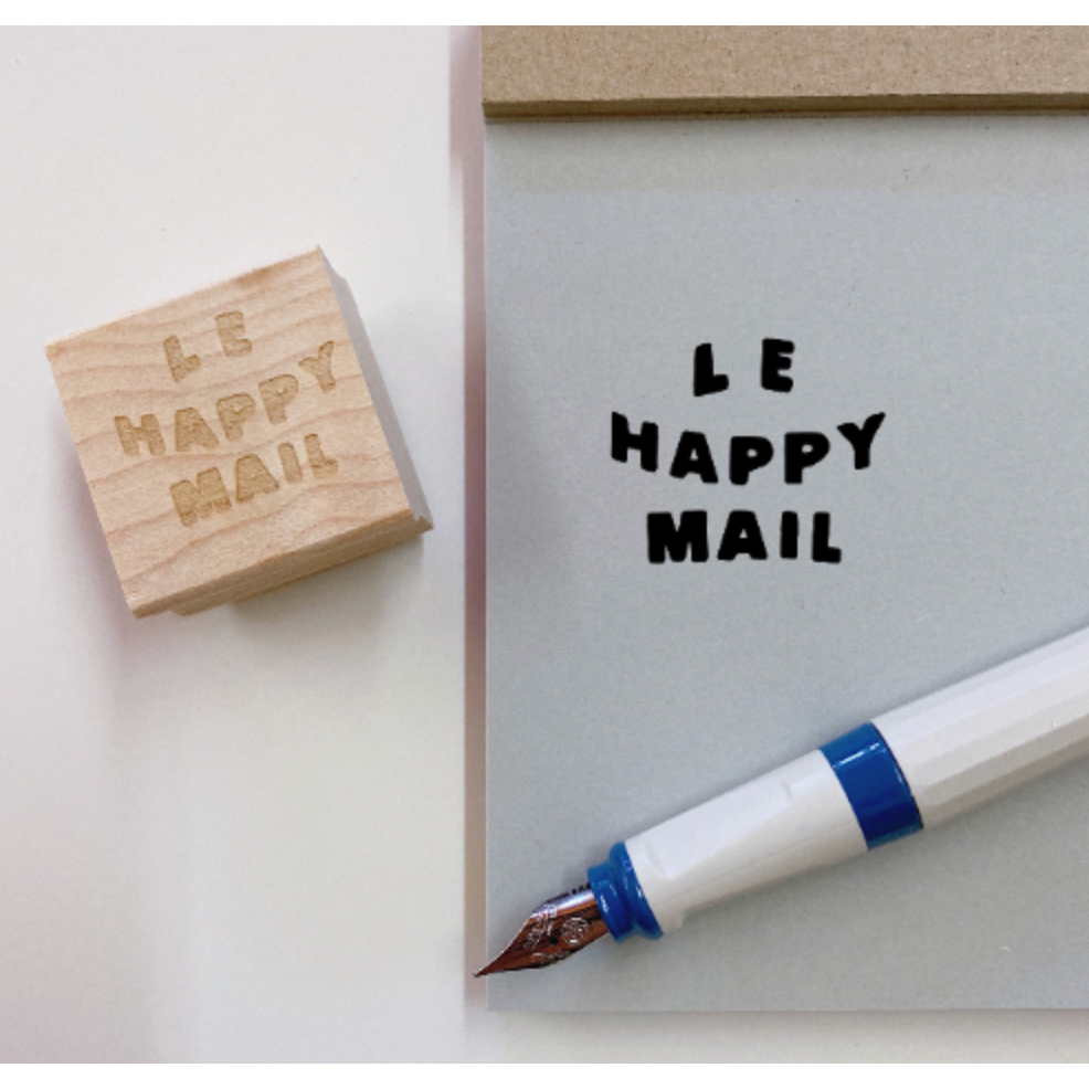 Le Happy Mail Wooden Rubber Stamp