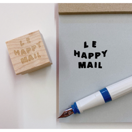 Le Happy Mail Wooden Rubber Stamp
