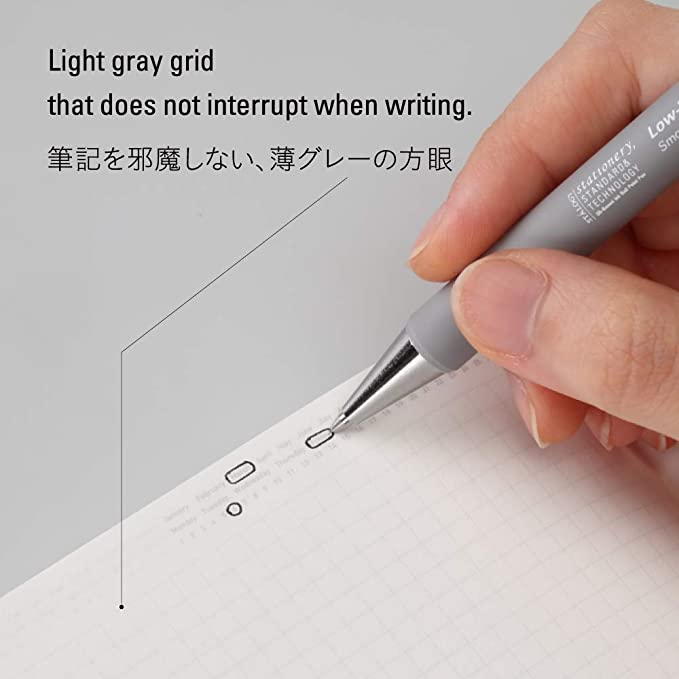 Stalogy 365 Days Grid Notebook B6 Black Bungu Vincent