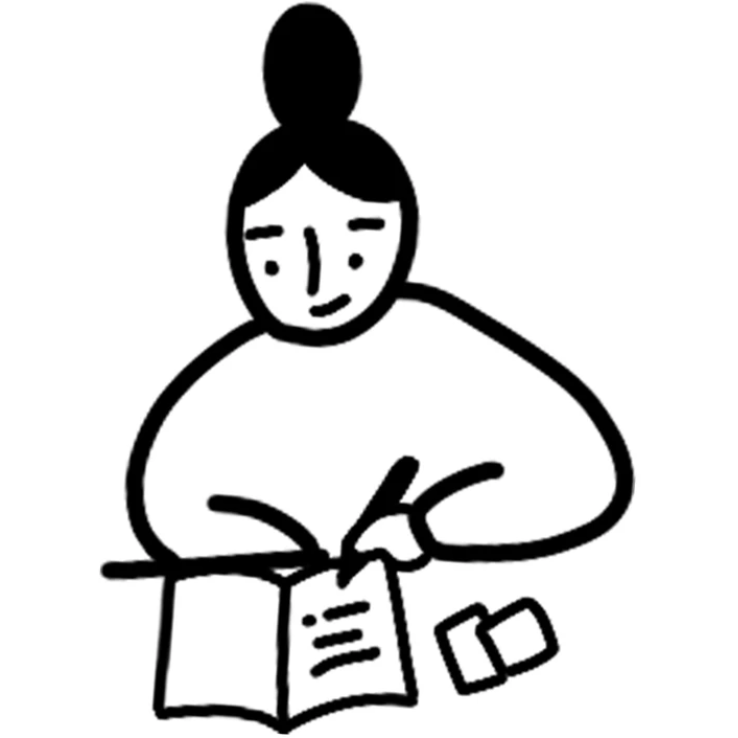 Journaling Girl Wooden Rubber Stamp